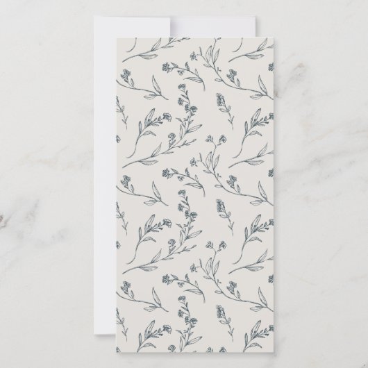 Cute Leafy Roos Floral Teapot Wedding Invite Bedankkaart (Achterkant)