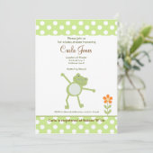 Cute Leapfrog Baby Shower Invitations 5 x 7 formaa Kaart (Staand voorkant)