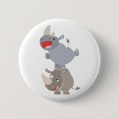 Cute Leapfrog Cartoon Rhinos Ronde Button 5,7 Cm (Voorkant)