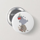 Cute Leapfrog Cartoon Rhinos Ronde Button 5,7 Cm (Voorkant /achterkant)