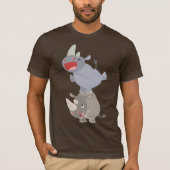 Cute Leapfrog Cartoon Rhinos T-Shirt (Voorkant)