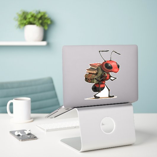 Cute Learning Ant Sticker (Laptop op bureau)