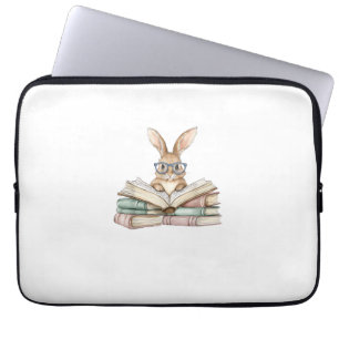 Cute leeskonijn bril boeken boekenwurm lezer T Laptop Sleeve