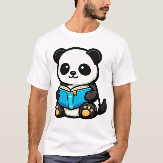 Cute Leespanda Kawaii Cartoon T-Shirt (Voorkant)