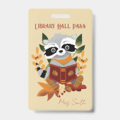 Cute leeswasbeenkleurkaart voor bibliotheek badge (Voorzijde)