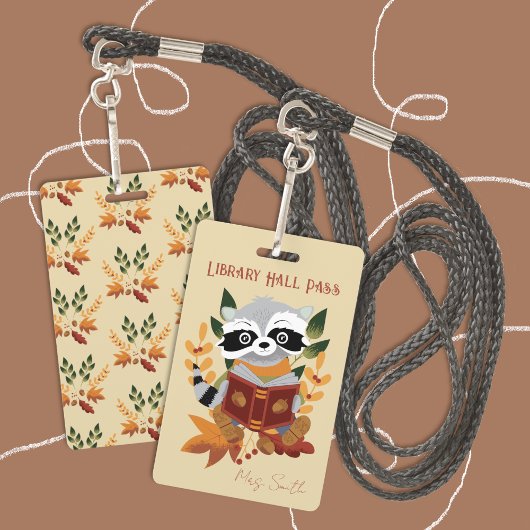 Cute leeswasbeenkleurkaart voor bibliotheek badge