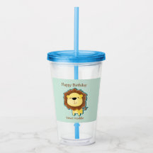 Cute leeuw blauwe patroon verjaardag