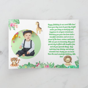 Cute Leeuw Jungle Dieren Kinderen Verjaardag Foto Kaart