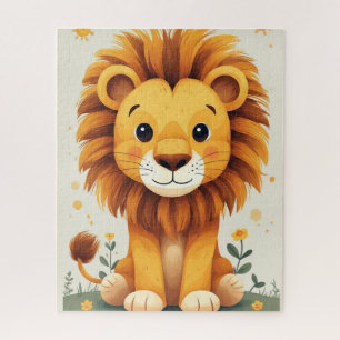 Cute Leeuwen Nursery Muur Kunst Jungle Legpuzzel