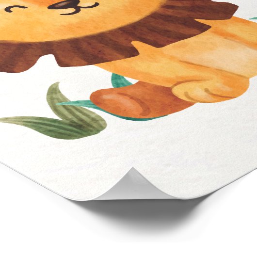 Cute Leeuwen Nursery Poster Kinderkamer Decoratie (Hoek)