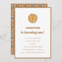 Cute Leeuwenbaby Kinderen Dier 1e Verjaardagsfeest