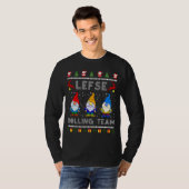 Cute Lefse Rolling Team Noorse gnomen Ugly Xmas T-shirt (Voorkant volledig)