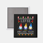 Cute Lefse Rolling Team Norwegian Gnomes Ugly Xmas Magneet (Voorkant / Achterkant)