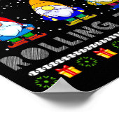 Cute Lefse Rolling Team Norwegian Gnomes Ugly Xmas Poster (Hoek)