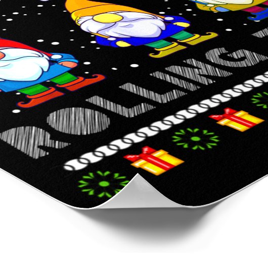 Cute Lefse Rolling Team Norwegian Gnomes Ugly Xmas Poster (Hoek)