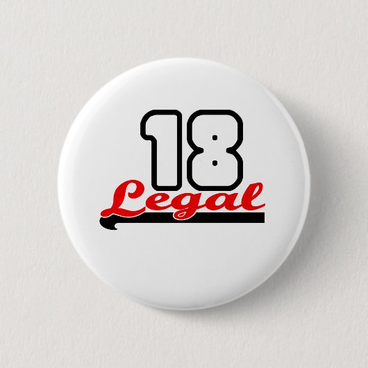 Cute, "Legal 18"-ontwerp Ronde Button 5,7 Cm (Voorkant)