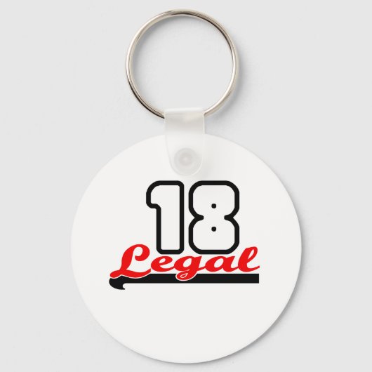 Cute, "Legal 18"-ontwerp Sleutelhanger (Voorkant)