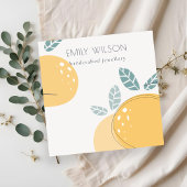 Cute Lemon Abstract Fruity Bold Ketting Display Vierkante Visitekaartje