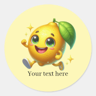 Cute lemon business customizable  ronde sticker