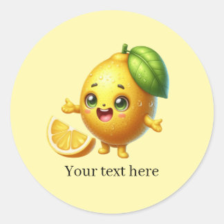 Cute lemon business customizable  ronde sticker