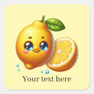Cute lemon business customizable  vierkante sticker