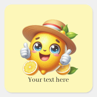 Cute lemon business customizable  vierkante sticker