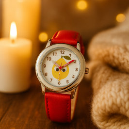 Cute Lemon Character with Googly Eyes  Horloge