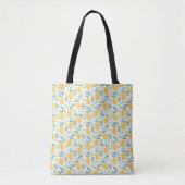 Cute Lemon Citrus Botanical Pattern Canvas tas (Voorkant)