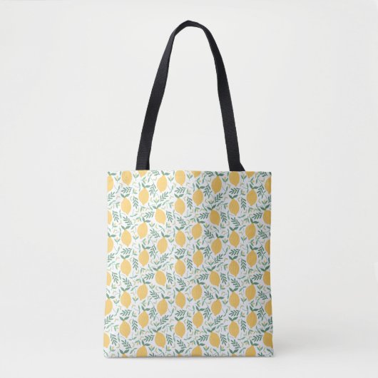 Cute Lemon Citrus Botanical Pattern Canvas tas (Voorkant)