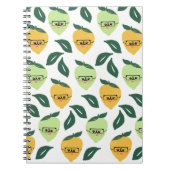 Cute Lemon Citrus Cartoon Greenery Patterned Notitieboek (Voorkant)