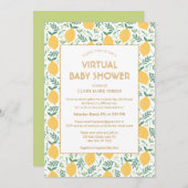 Cute Lemon Citrus Foliage Virtual Baby shower Kaart (Voorkant / Achterkant)