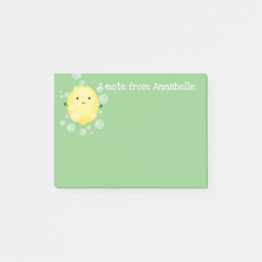 Cute lemon citrus fruit cartoon illustratie post-it® notes (Voorkant)