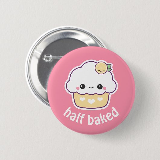 Cute Lemon Cupcake Ronde Button 5,7 Cm (Voorkant /achterkant)
