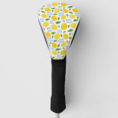 Cute lemon en groene bladeren patroon golfheadcover (Voorkant)