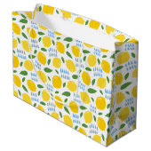 Cute lemon en groene bladeren patroon groot cadeauzakje (Achterkant Gekanteld)