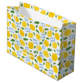 Cute lemon en groene bladeren patroon groot cadeauzakje (Voorkant Gekanteld)