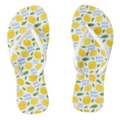 Cute lemon en groene bladeren patroon teenslippers (Voetbed)