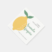 Cute Lemon en Leaves Fruit Thmed Baby shower Servet (Hoek)