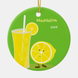 Cute Lemon en Lemonade Food Keramisch Ornament