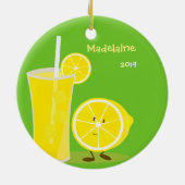 Cute Lemon en Lemonade Food Keramisch Ornament (Achterkant)