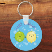 Cute lemon en limoen illustratie sleutelhanger (Voorkant)