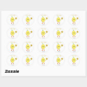 Cute Lemon en Logo Star Hartelijk dank Ronde Sticker (Vel)