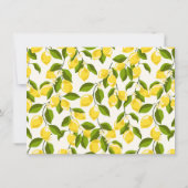 Cute Lemon Fruit Watercolor Pattern Personalized Notitiekaartje (Achterkant)