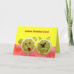 Cute Lemon Greeting Curd-kaart Kaart