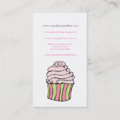 Cute Lemon Limoen en roze Cupcakes Visitekaartjes (Achterkant)