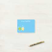 Cute lemon limoen fruit cartoon illustratie post-it® notes (Op bureau)