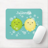 Cute lemon limoen vrienden cartoon illustratie muismat (Met muis)