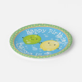 Cute lemon limoen vrienden cartoon illustratie papieren bordje (Gekanteld)