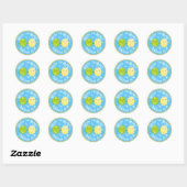 Cute lemon limoen vrienden cartoon illustratie ronde sticker (Vel)
