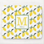 Cute Lemon Monogram Naam Muismat (Voorkant)
